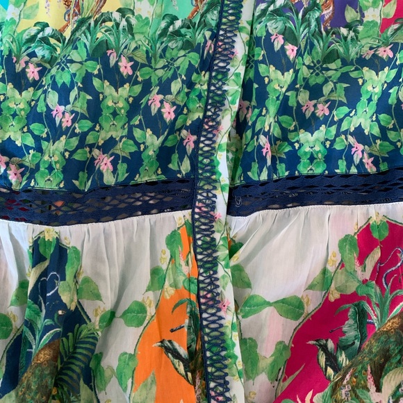 Anthropologie Eleanora Long-Sleeve Printed Maxi Shirt Dress green XL new!! - Picture 5 of 10